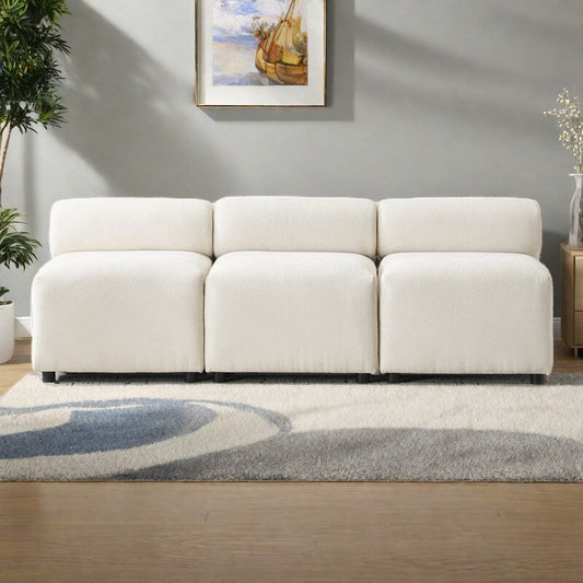 78 Fabric 3-Piece Modular Sectional Sofa with High-Resilience Foam, Sinuous Springs, and Solid Wood Frame