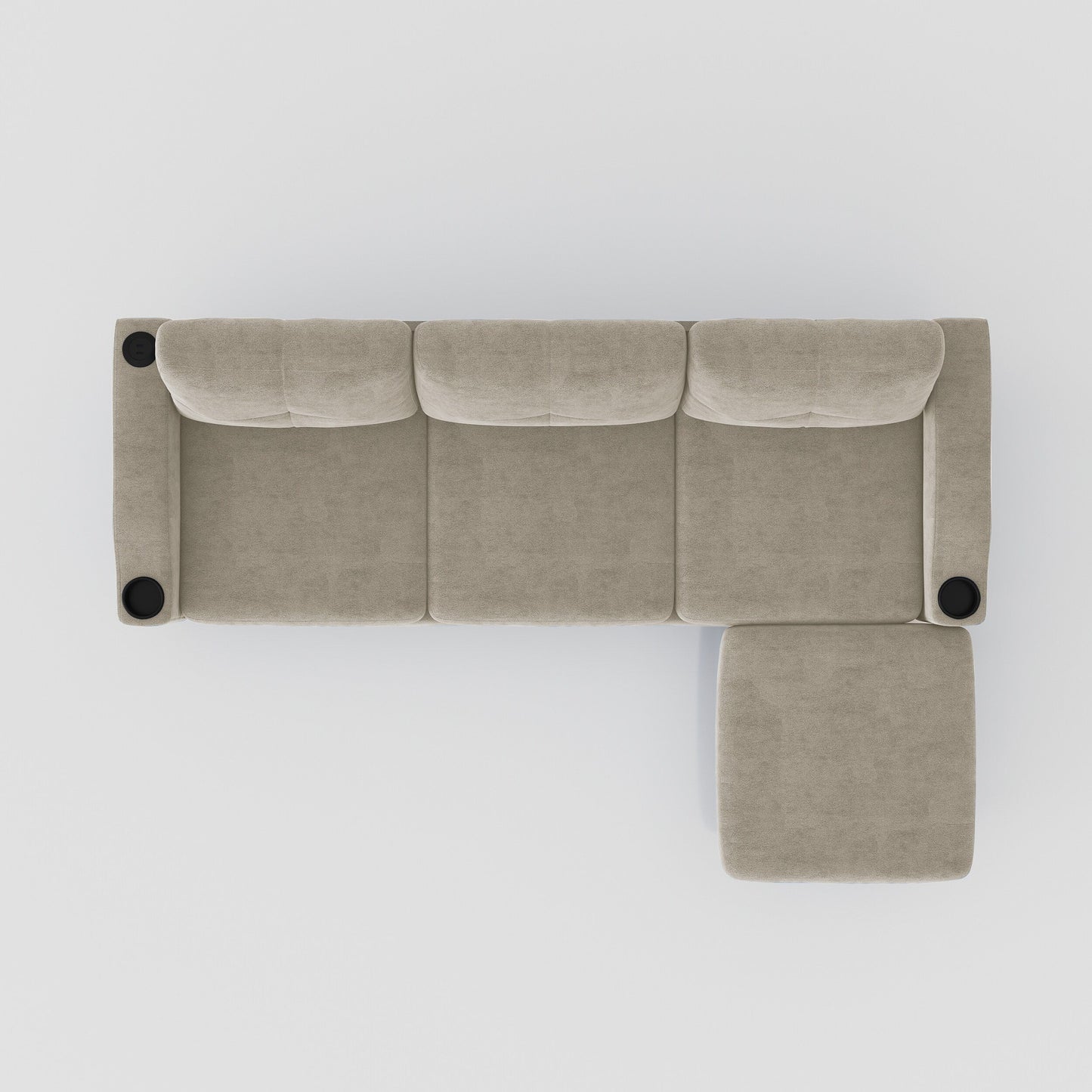 78'' Fabric L-Shaped 3-Seater Convertible Sofa with Storage, USB Port, Cup Holder