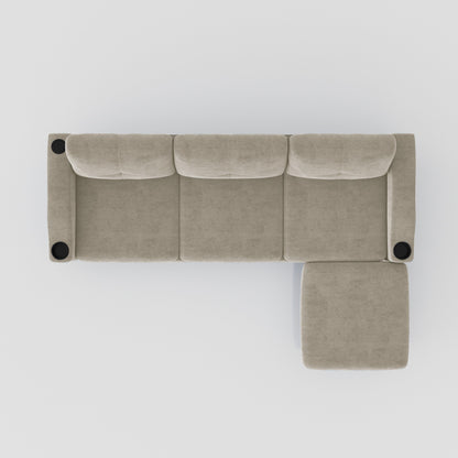 78'' Fabric L-Shaped 3-Seater Convertible Sofa with Storage, USB Port, Cup Holder