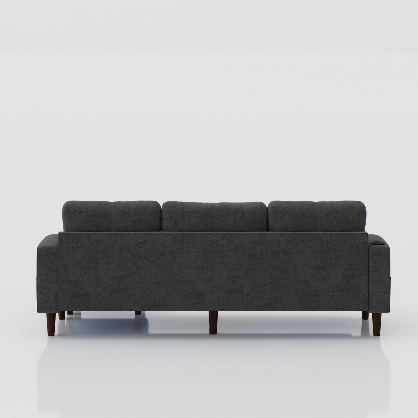 78'' Fabric L-Shaped 3-Seater Convertible Sofa with Storage, USB Port, Cup Holder