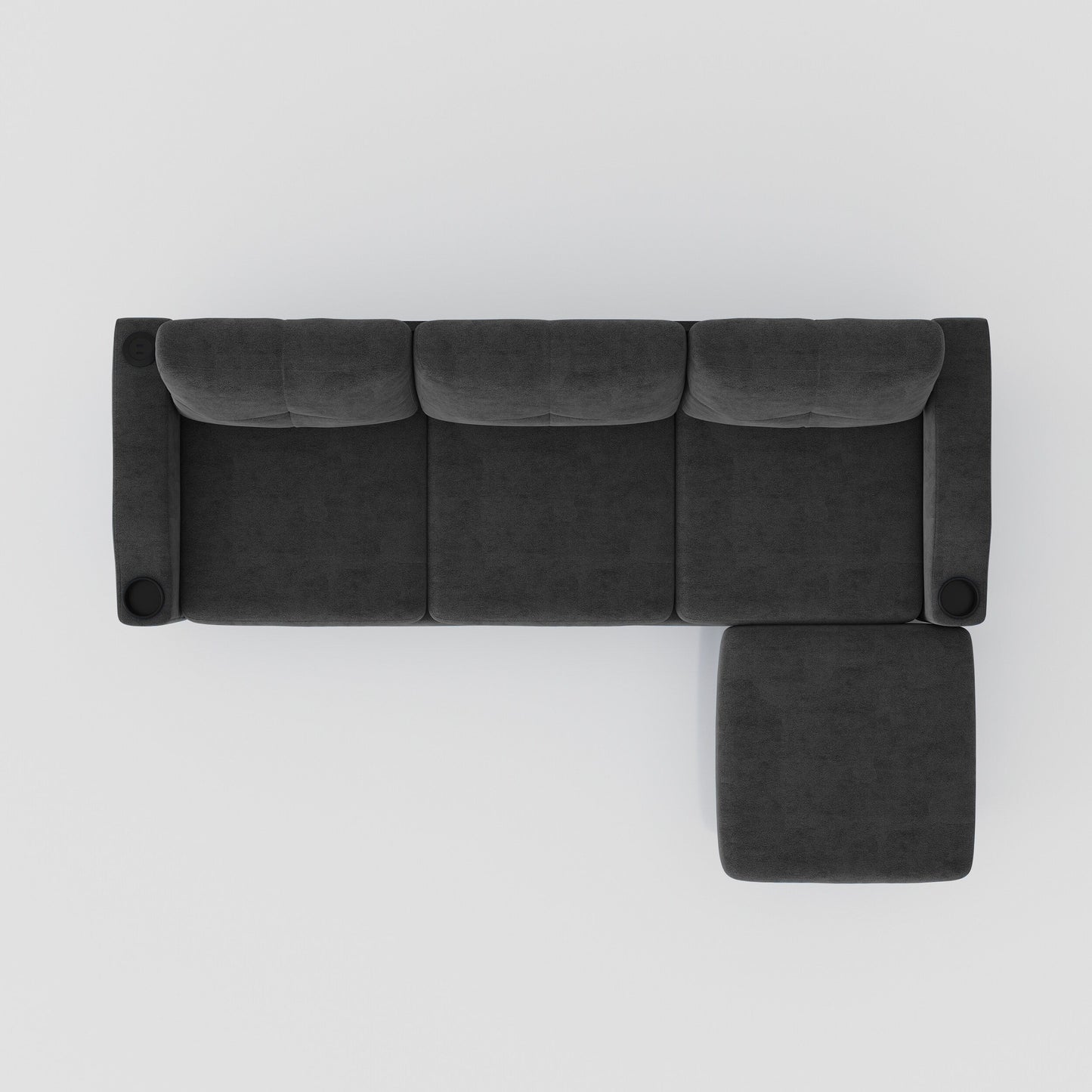 78'' Fabric L-Shaped 3-Seater Convertible Sofa with Storage, USB Port, Cup Holder