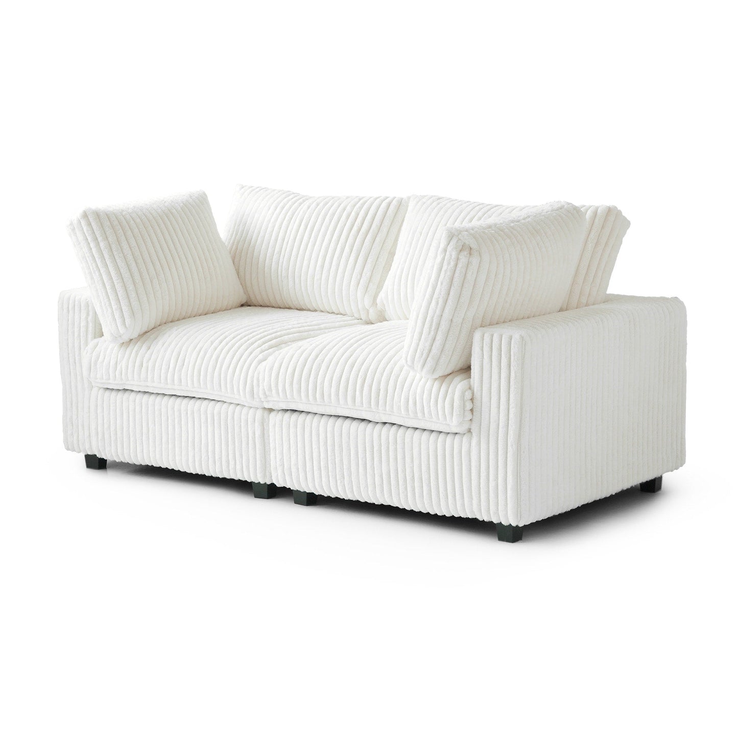 78'' Plush Fabric Loveseat Sofa Lounger Sleep Couch
