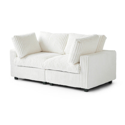78'' Plush Fabric Loveseat Sofa Lounger Sleep Couch