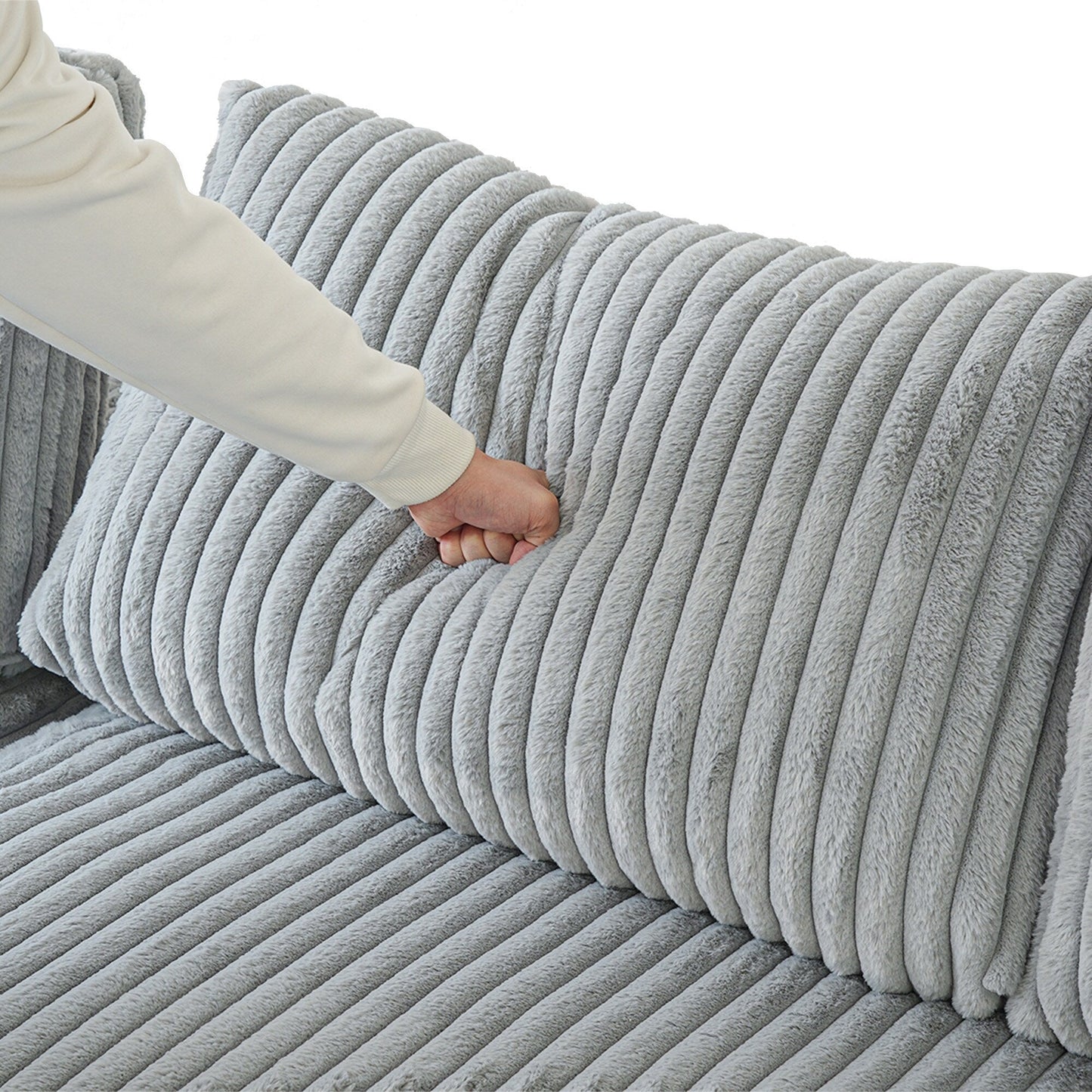 78'' Plush Fabric Loveseat Sofa Lounger Sleep Couch