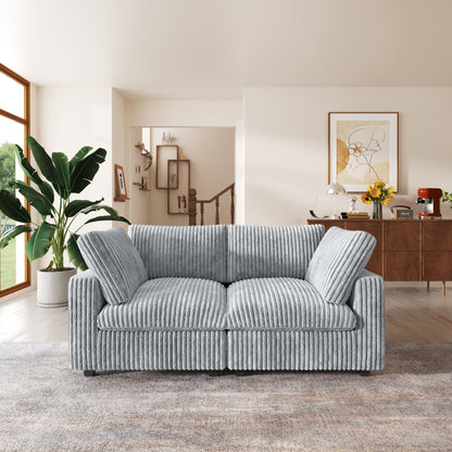 78'' Plush Fabric Loveseat Sofa Lounger Sleep Couch