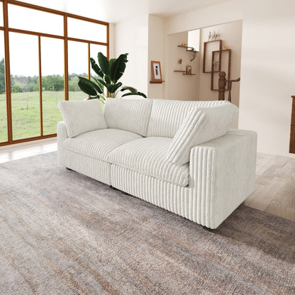 78'' Plush Fabric Loveseat Sofa Lounger Sleep Couch