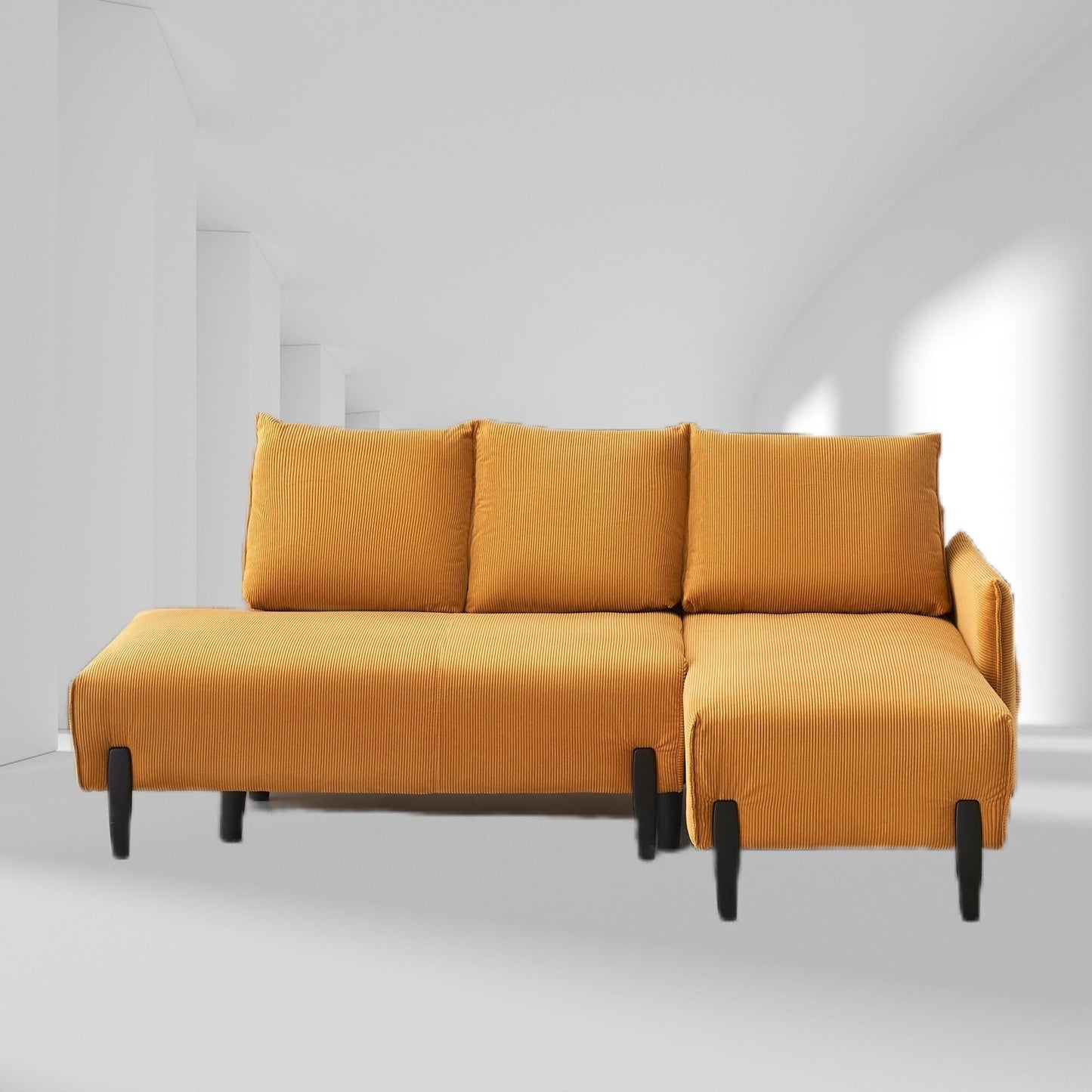 79.5-Inch Velvet Sofa - Mid-Century Design with 3 Throw Pillows
