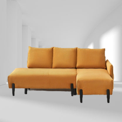 79.5-Inch Velvet Sofa - Mid-Century Design with 3 Throw Pillows