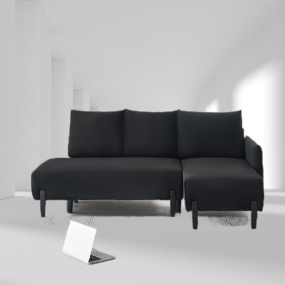 79.5-Inch Velvet Sofa - Mid-Century Design with 3 Throw Pillows