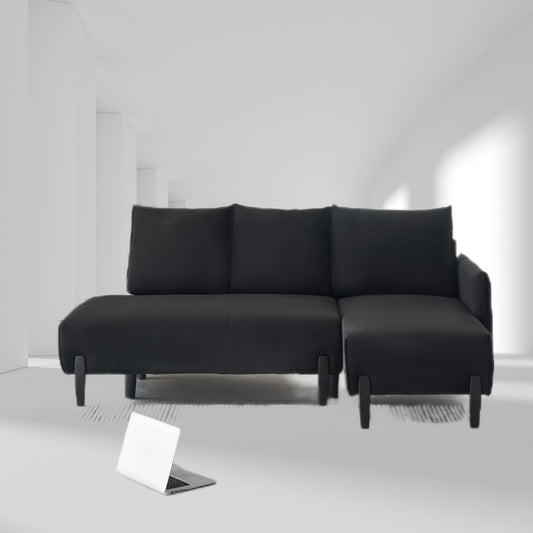 79.5-Inch Velvet Sofa - Mid-Century Design with 3 Throw Pillows