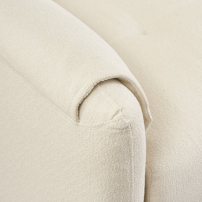 79.50 inches long, Teddy Cotton Linen Sofa Fabric, with metal conical long legs, metal strip matching, stylish and simple-Beige