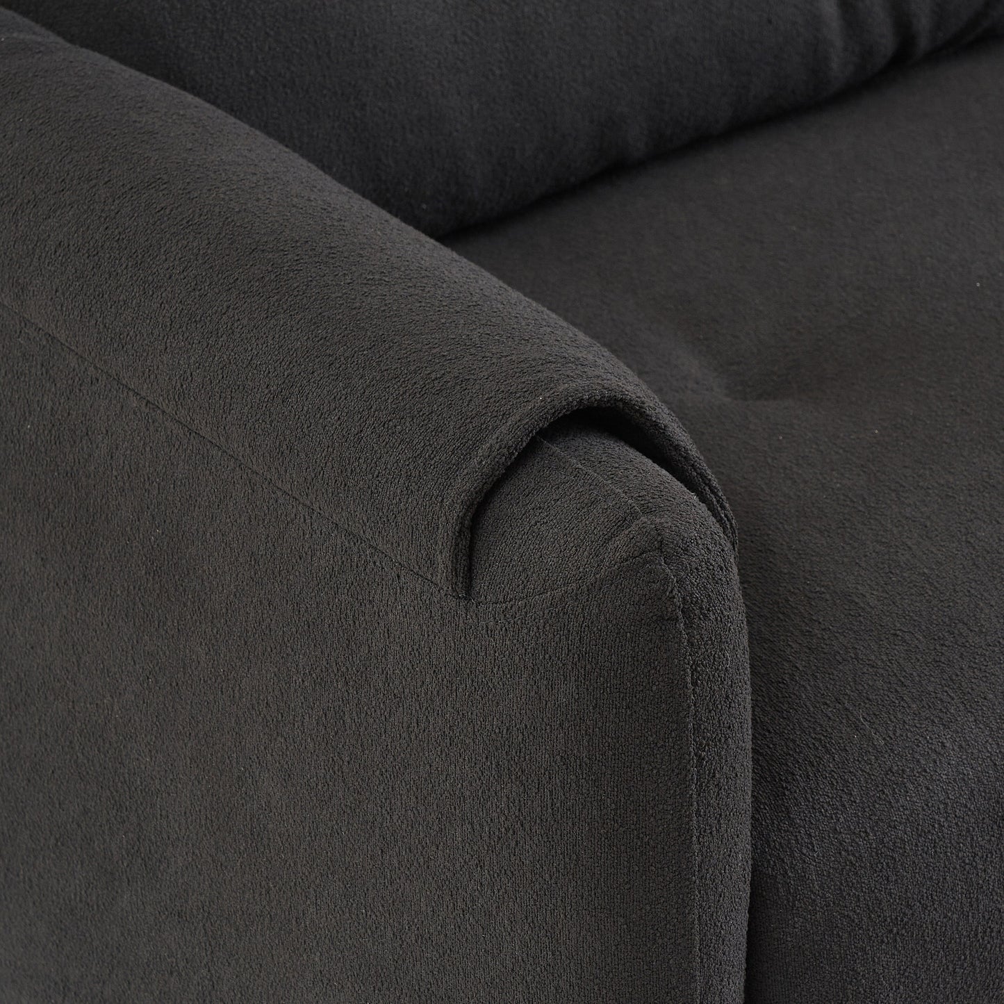 79.50 inches long, Teddy Cotton Linen Sofa Fabric, with metal conical long legs, metal strip matching, stylish and simple