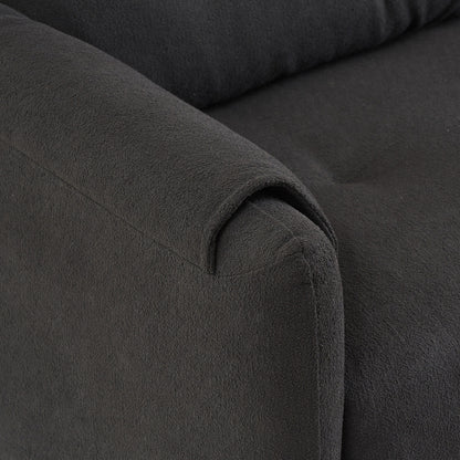 79.50 inches long, Teddy Cotton Linen Sofa Fabric, with metal conical long legs, metal strip matching, stylish and simple