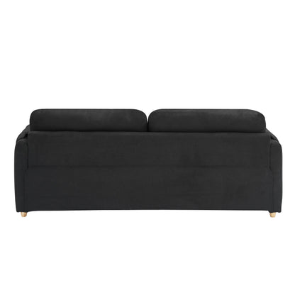 79.50 inches long, Teddy Cotton Linen Sofa Fabric, with metal conical long legs, metal strip matching, stylish and simple