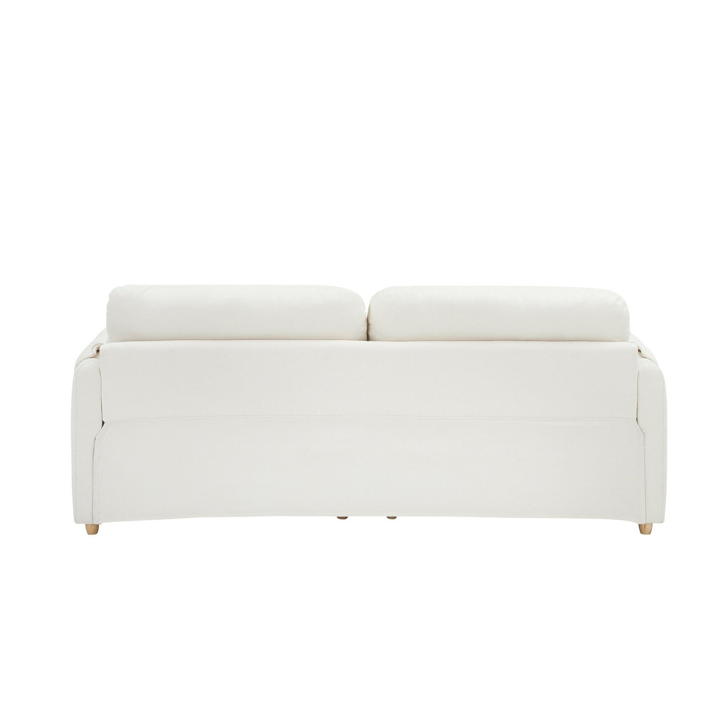 79.50 inches long, Teddy Cotton Linen Sofa Fabric, with metal conical long legs, metal strip matching, stylish and simple