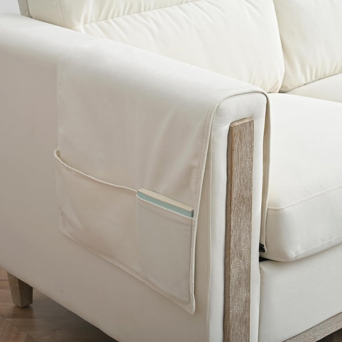 79.5 Sofa Couch Modern 3-Seater Sofa with Cushions Armrest Side Pocket for Living Room