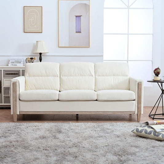 79.5 Sofa Couch Modern 3-Seater Sofa with Cushions Armrest Side Pocket for Living Room