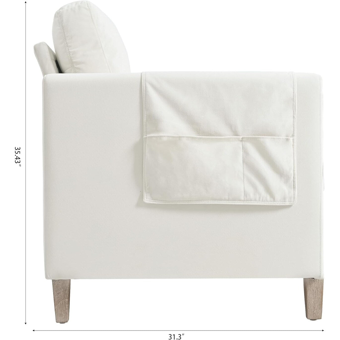 79.5 Sofa Couch Modern 3-Seater Sofa with Cushions Armrest Side Pocket for Living Room