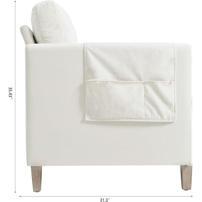 79.5 Sofa Couch Modern 3-Seater Sofa with Cushions Armrest Side Pocket for Living Room