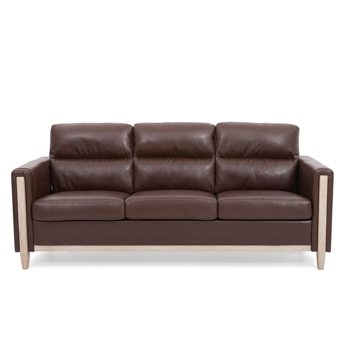 79.5 Velvet Solid Wood 3-Seater Sofa with Pocket Spring Seat, PP Foam Backrest, and Side Storage Pocket