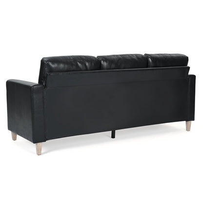 79.5 Velvet Solid Wood 3-Seater Sofa with Pocket Spring Seat, PP Foam Backrest, and Side Storage Pocket
