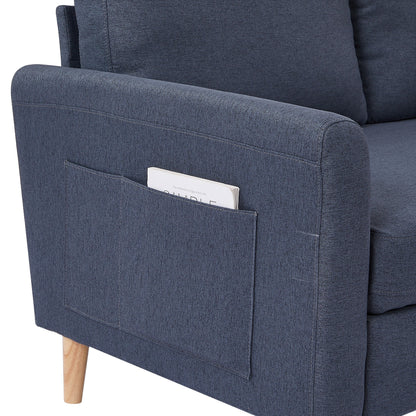 79.5'' Fabric L-Shaped 3-Seater Sleeper Sofa with Chaise, Pull-Out Bed, and Upholstered Design