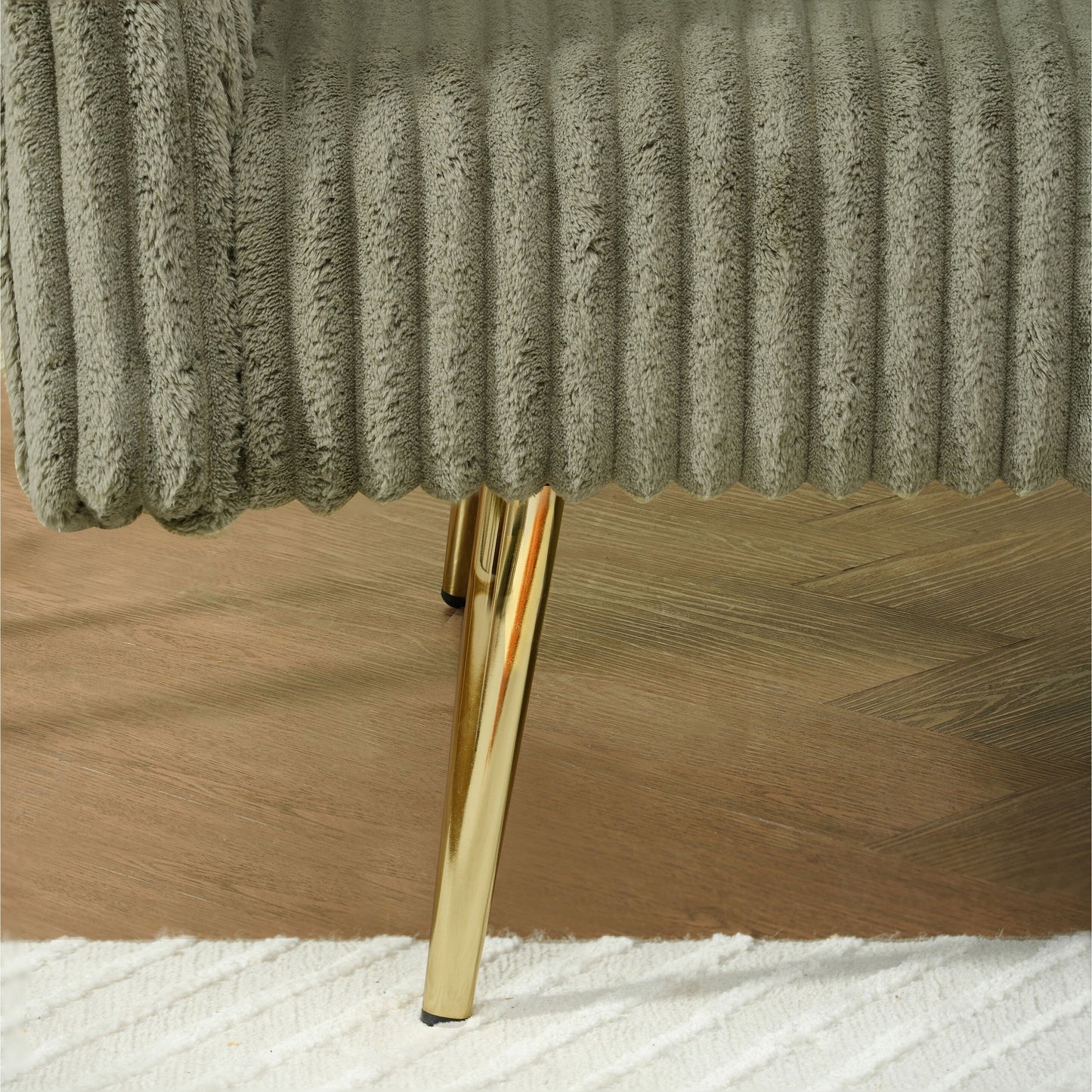 79 Corduroy Foldable Sofa Bed with 3-Position Armrests, High-Resilience Foam, and Metal Legs