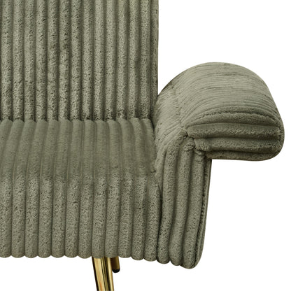 79 Corduroy Foldable Sofa Bed with 3-Position Armrests, High-Resilience Foam, and Metal Legs