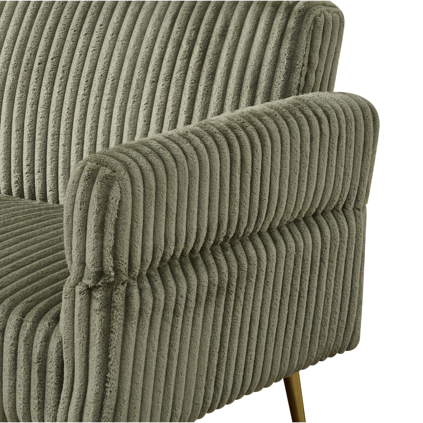 79 Corduroy Foldable Sofa Bed with 3-Position Armrests, High-Resilience Foam, and Metal Legs