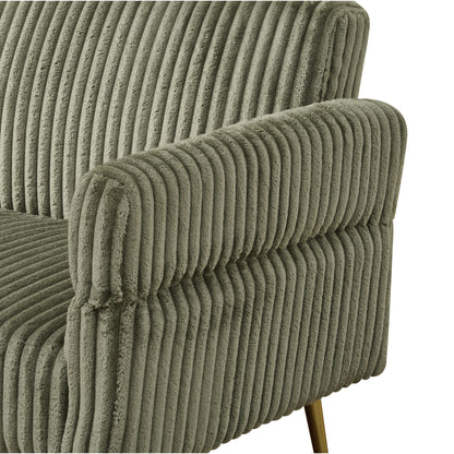 79 Corduroy Foldable Sofa Bed with 3-Position Armrests, High-Resilience Foam, and Metal Legs