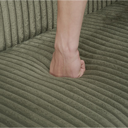 79 Corduroy Foldable Sofa Bed with 3-Position Armrests, High-Resilience Foam, and Metal Legs