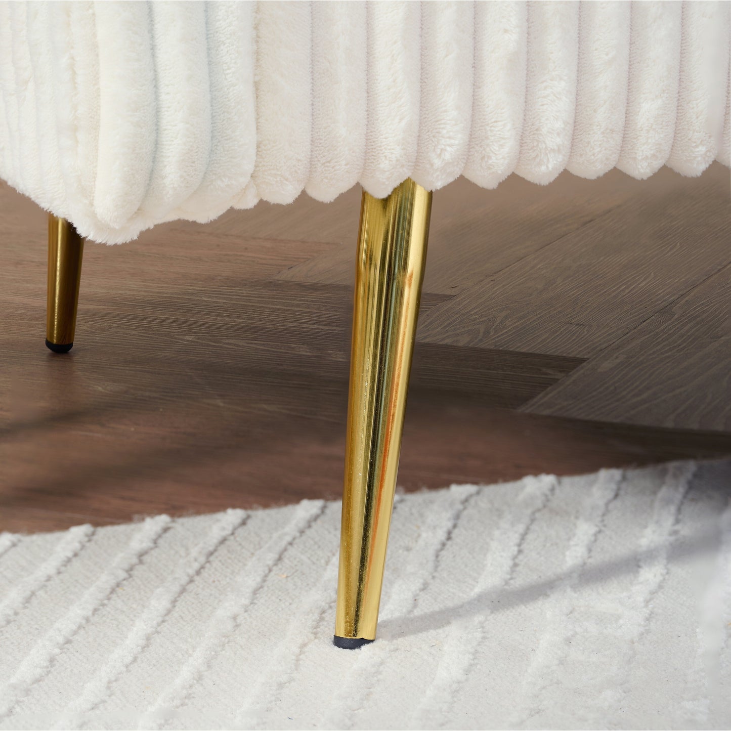 79 Corduroy Foldable Sofa Bed with 3-Position Armrests, High-Resilience Foam, and Metal Legs