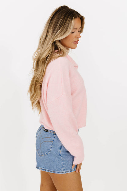 Piper Cardigan in Baby Pink