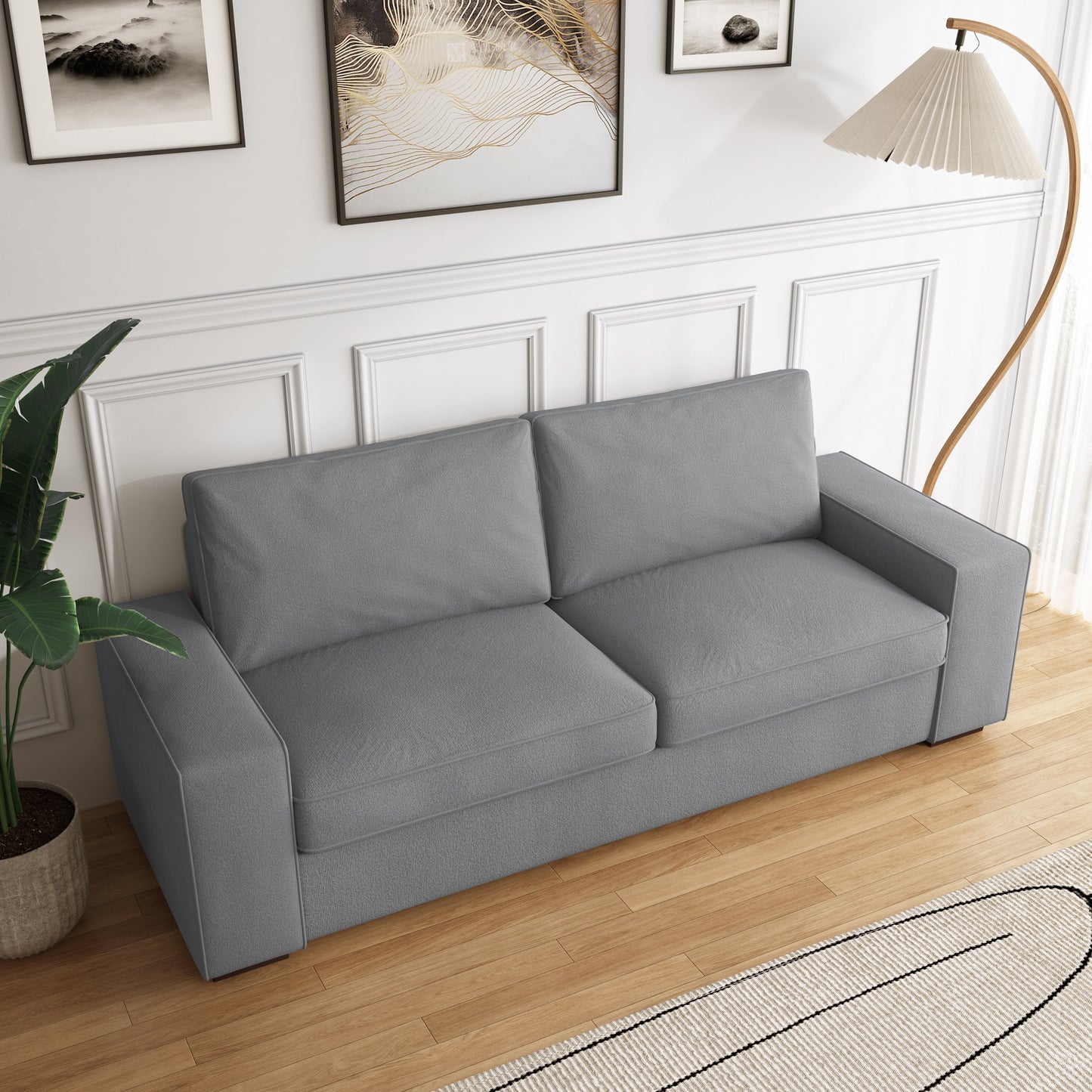 80.1 Wide Linen Corduroy Loveseat Living Room Sofa Couch