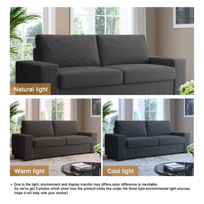 80.1 Wide Linen Corduroy Loveseat Living Room Sofa Couch