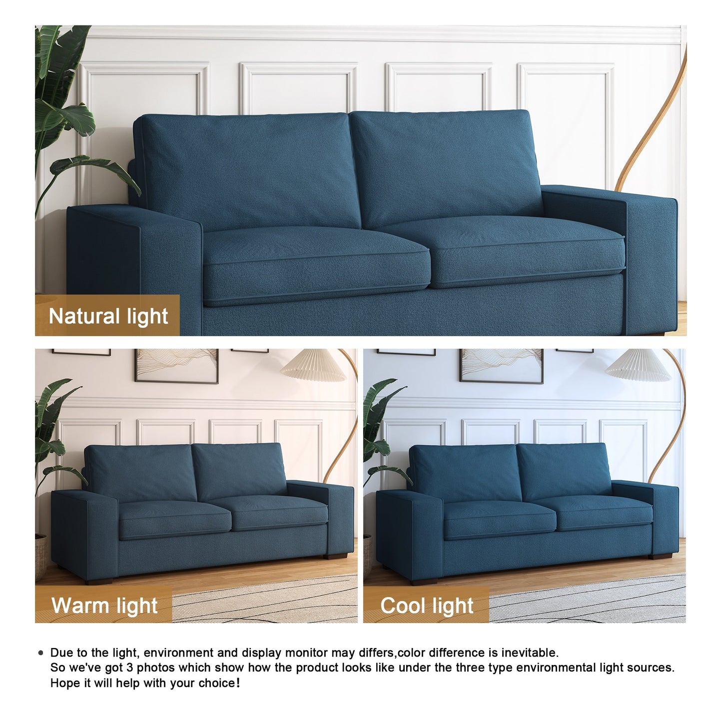 80.1 Wide Linen Corduroy Loveseat Living Room Sofa Couch