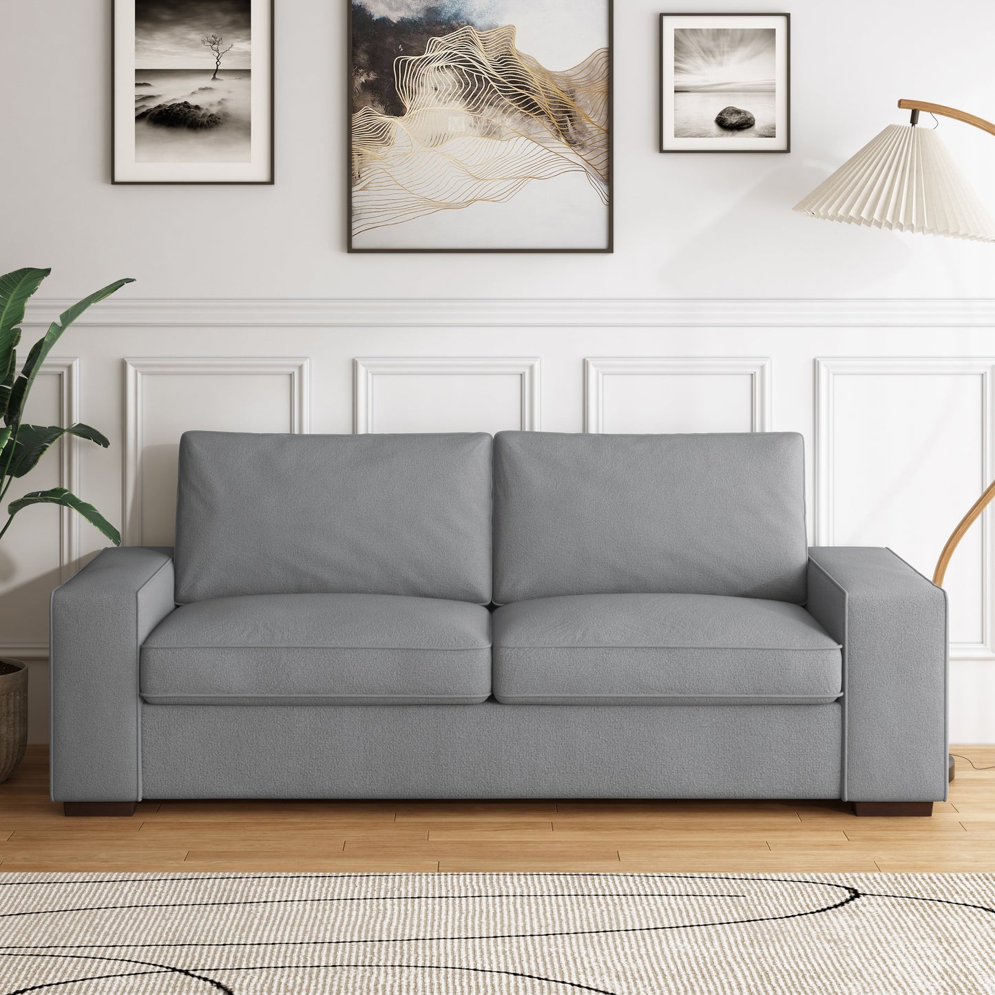80.1 Wide Linen Corduroy Loveseat Living Room Sofa Couch