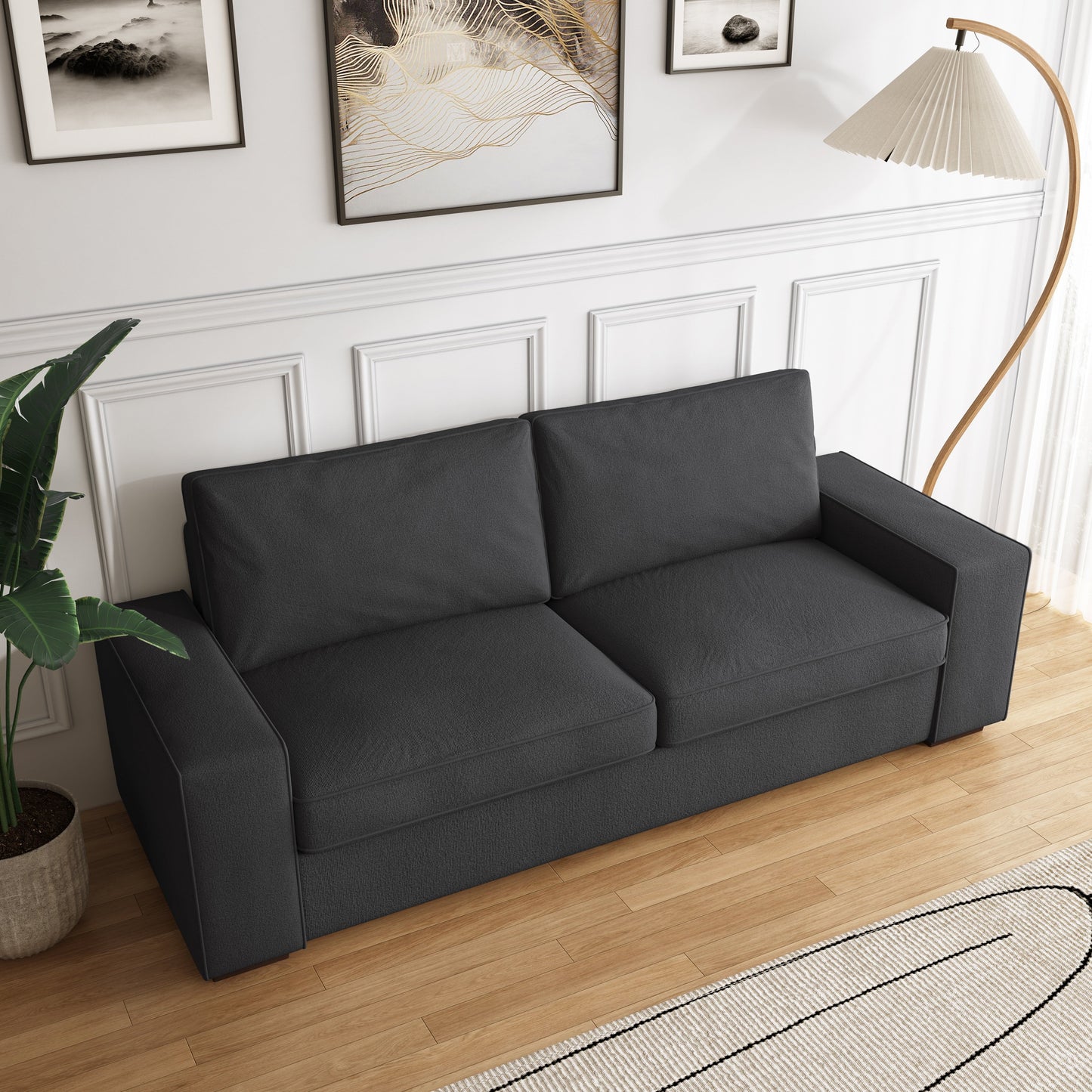 80.1 Wide Linen Corduroy Loveseat Living Room Sofa Couch