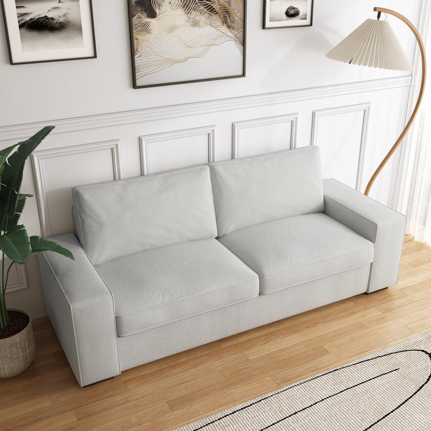 80.1 Wide Linen Corduroy Loveseat Living Room Sofa Couch