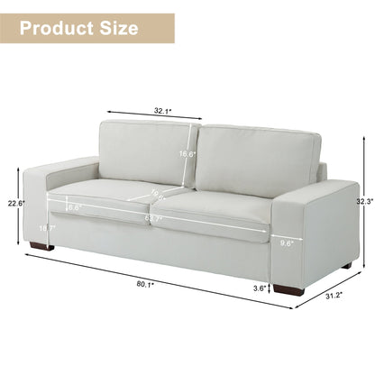 80.1 Wide Linen Corduroy Loveseat Living Room Sofa Couch