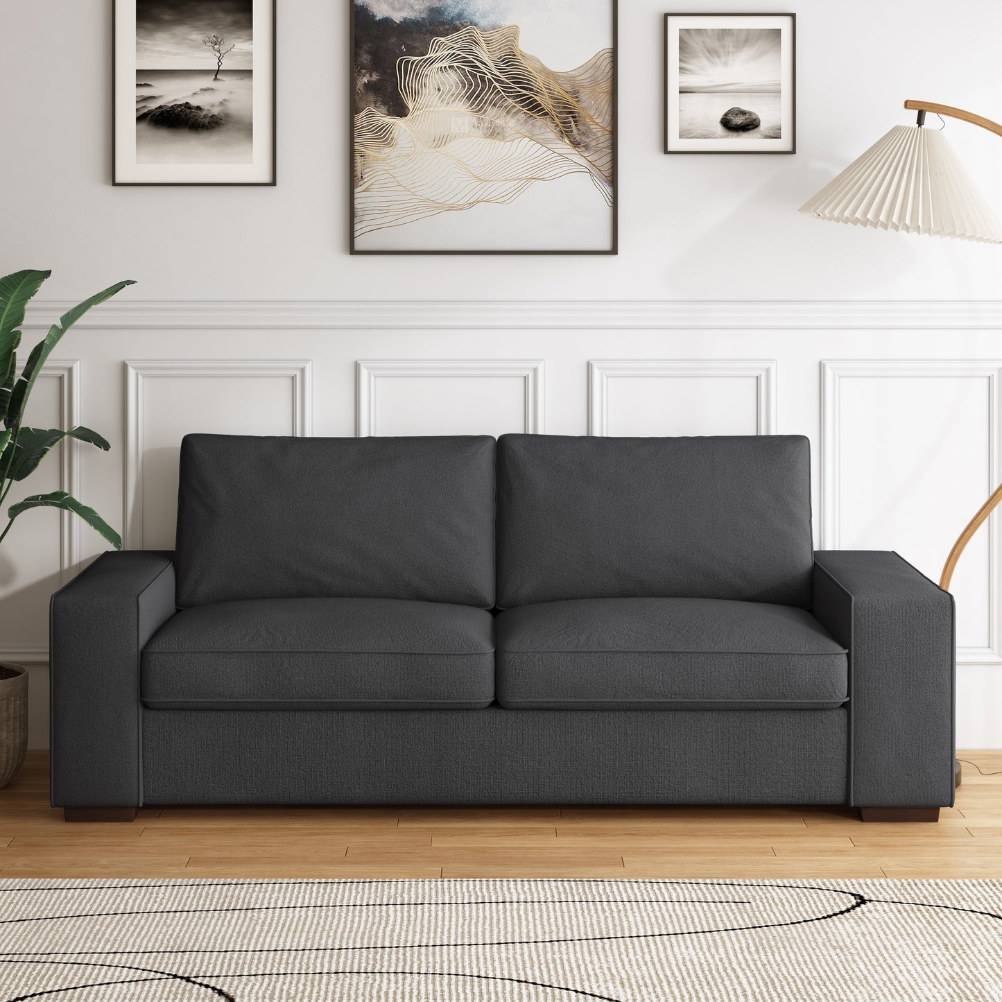 80.1 Wide Linen Corduroy Loveseat Living Room Sofa Couch