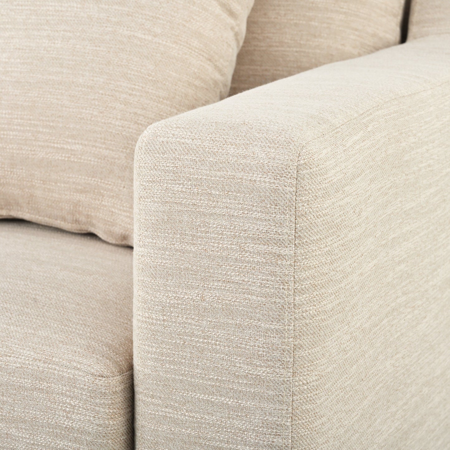 80.5 Polyester 3-Seater Sofa,Solid Wood Trim - Premium Comfort for Living Room or Study