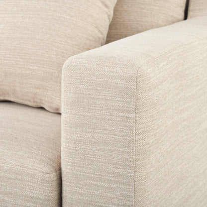 80.5 Polyester 3-Seater Sofa,Solid Wood Trim - Premium Comfort for Living Room or Study