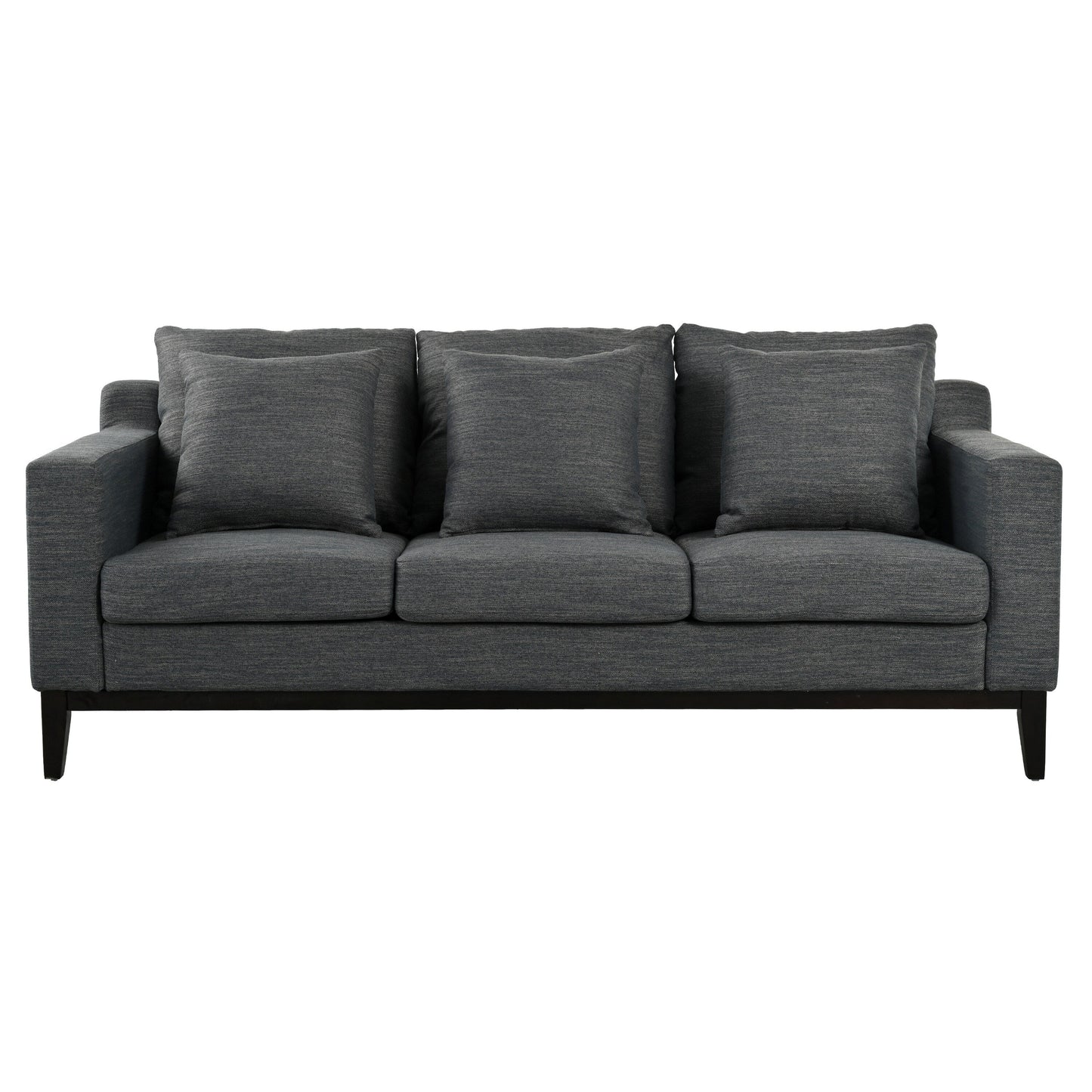 80.5 Polyester 3-Seater Sofa,Solid Wood Trim - Premium Comfort for Living Room or Study
