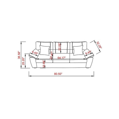 80.5'' Wide Faux Leather Sofa