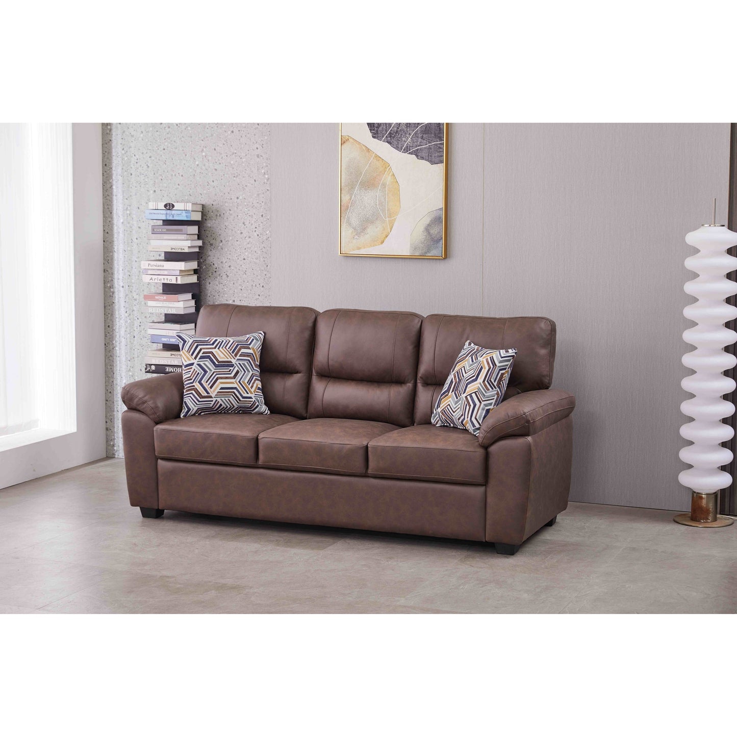 80.5'' Wide Faux Leather Sofa