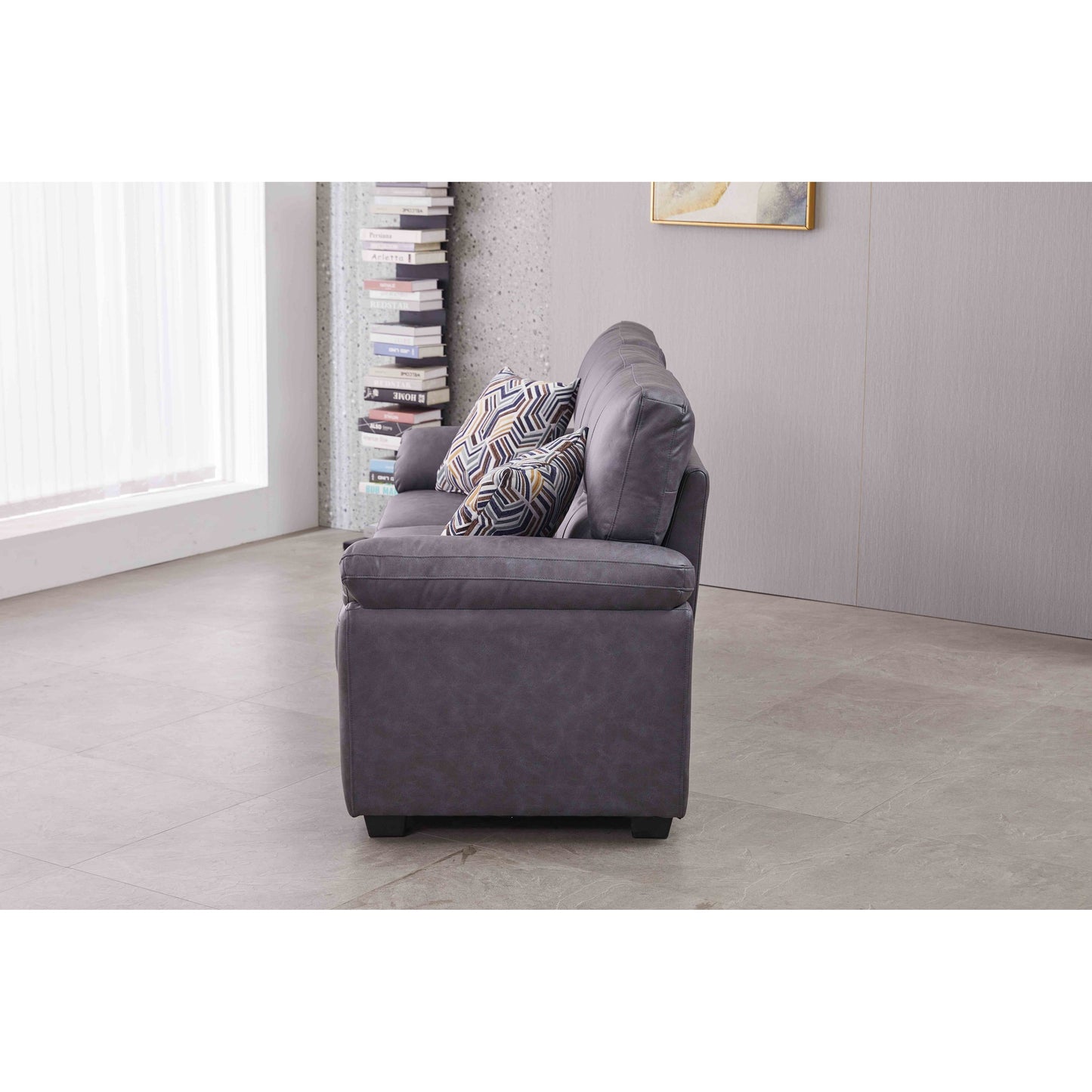80.5'' Wide Faux Leather Sofa
