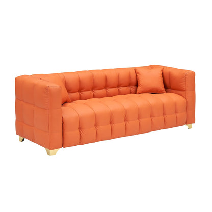 80 Orange 3-Seat Tech Fabric Sofa Waterproof Stain-Proof Anti-Cat Paw