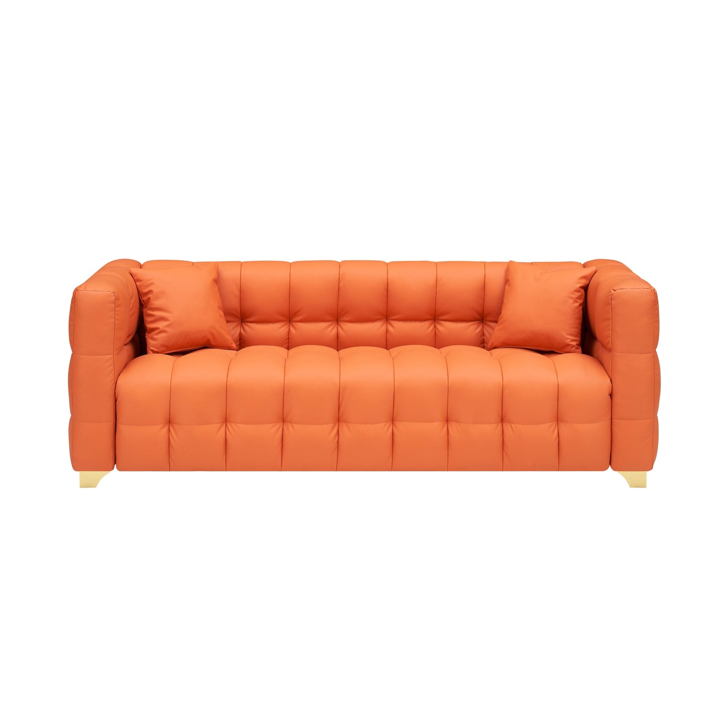 80 Orange 3-Seat Tech Fabric Sofa Waterproof Stain-Proof Anti-Cat Paw