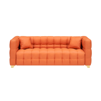 80 Orange 3-Seat Tech Fabric Sofa Waterproof Stain-Proof Anti-Cat Paw